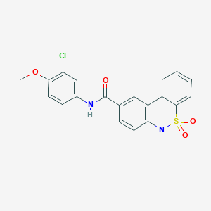 molecular formula C21H17ClN2O4S B11226530 N-(3-chloro-4-methoxyphenyl)-6-methyl-6H-dibenzo[c,e][1,2]thiazine-9-carboxamide 5,5-dioxide 