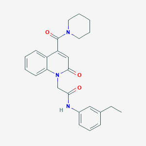 molecular formula C25H27N3O3 B11226535 N-(3-ethylphenyl)-2-[2-oxo-4-(piperidin-1-ylcarbonyl)quinolin-1(2H)-yl]acetamide 