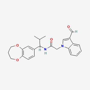 N-[1-(3,4-dihydro-2H-1,5-benzodioxepin-7-yl)-2-methylpropyl]-2-(3-formyl-1H-indol-1-yl)acetamide