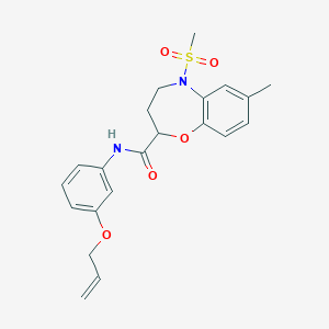 7-methyl-5-(methylsulfonyl)-N-[3-(prop-2-en-1-yloxy)phenyl]-2,3,4,5-tetrahydro-1,5-benzoxazepine-2-carboxamide