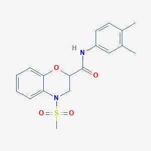 N-(3,4-dimethylphenyl)-4-(methylsulfonyl)-3,4-dihydro-2H-1,4-benzoxazine-2-carboxamide