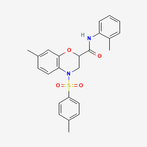 7-methyl-N-(2-methylphenyl)-4-[(4-methylphenyl)sulfonyl]-3,4-dihydro-2H-1,4-benzoxazine-2-carboxamide