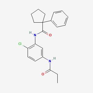 N-[2-chloro-5-(propanoylamino)phenyl]-1-phenylcyclopentanecarboxamide