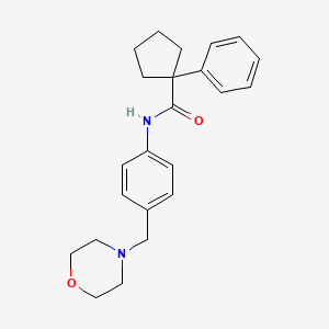 molecular formula C23H28N2O2 B11226594 N-[4-(morpholin-4-ylmethyl)phenyl]-1-phenylcyclopentanecarboxamide 