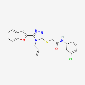 molecular formula C21H17ClN4O2S B11226611 2-{[5-(1-benzofuran-2-yl)-4-(prop-2-en-1-yl)-4H-1,2,4-triazol-3-yl]sulfanyl}-N-(3-chlorophenyl)acetamide 