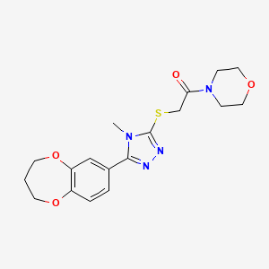 2-{[5-(3,4-dihydro-2H-1,5-benzodioxepin-7-yl)-4-methyl-4H-1,2,4-triazol-3-yl]sulfanyl}-1-(morpholin-4-yl)ethanone