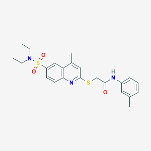 2-{[6-(diethylsulfamoyl)-4-methylquinolin-2-yl]sulfanyl}-N-(3-methylphenyl)acetamide