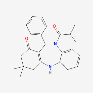 10-isobutyryl-3,3-dimethyl-11-phenyl-3,4,10,11-tetrahydro-2H-dibenzo[b,e][1,4]diazepin-1-ol