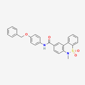 molecular formula C27H22N2O4S B11226688 N-[4-(benzyloxy)phenyl]-6-methyl-6H-dibenzo[c,e][1,2]thiazine-9-carboxamide 5,5-dioxide 