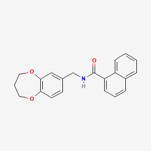 molecular formula C21H19NO3 B11226700 N-(3,4-dihydro-2H-1,5-benzodioxepin-7-ylmethyl)naphthalene-1-carboxamide 