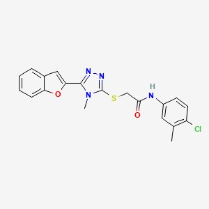 2-{[5-(1-benzofuran-2-yl)-4-methyl-4H-1,2,4-triazol-3-yl]sulfanyl}-N-(4-chloro-3-methylphenyl)acetamide