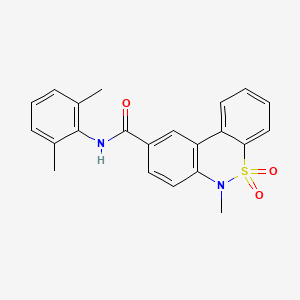 molecular formula C22H20N2O3S B11226713 N-(2,6-dimethylphenyl)-6-methyl-6H-dibenzo[c,e][1,2]thiazine-9-carboxamide 5,5-dioxide 