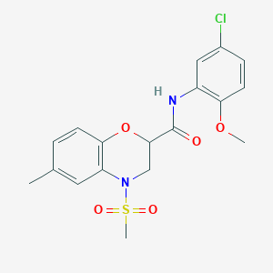 N-(5-chloro-2-methoxyphenyl)-6-methyl-4-(methylsulfonyl)-3,4-dihydro-2H-1,4-benzoxazine-2-carboxamide