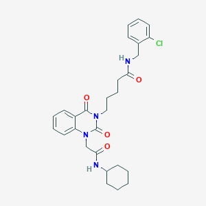 N-(2-chlorobenzyl)-5-(1-(2-(cyclohexylamino)-2-oxoethyl)-2,4-dioxo-1,2-dihydroquinazolin-3(4H)-yl)pentanamide