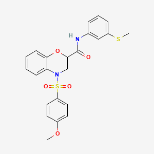 4-[(4-methoxyphenyl)sulfonyl]-N-[3-(methylsulfanyl)phenyl]-3,4-dihydro-2H-1,4-benzoxazine-2-carboxamide