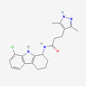 molecular formula C20H23ClN4O B11226786 N-(8-chloro-2,3,4,9-tetrahydro-1H-carbazol-1-yl)-3-(3,5-dimethyl-1H-pyrazol-4-yl)propanamide 