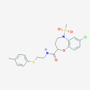 7-chloro-N-{2-[(4-methylphenyl)sulfanyl]ethyl}-5-(methylsulfonyl)-2,3,4,5-tetrahydro-1,5-benzoxazepine-2-carboxamide