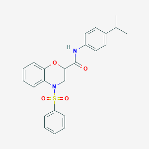 4-(phenylsulfonyl)-N-[4-(propan-2-yl)phenyl]-3,4-dihydro-2H-1,4-benzoxazine-2-carboxamide