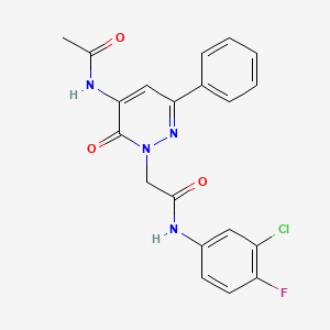 2-[5-(acetylamino)-6-oxo-3-phenylpyridazin-1(6H)-yl]-N-(3-chloro-4-fluorophenyl)acetamide