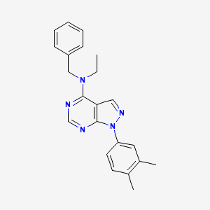 molecular formula C22H23N5 B11226868 N-benzyl-1-(3,4-dimethylphenyl)-N-ethyl-1H-pyrazolo[3,4-d]pyrimidin-4-amine 