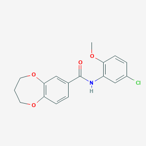 molecular formula C17H16ClNO4 B11226880 N-(5-chloro-2-methoxyphenyl)-3,4-dihydro-2H-1,5-benzodioxepine-7-carboxamide 