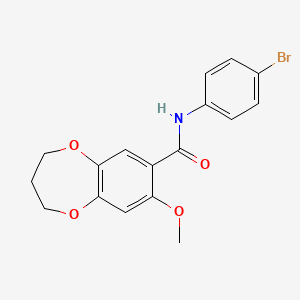 molecular formula C17H16BrNO4 B11226884 N-(4-bromophenyl)-8-methoxy-3,4-dihydro-2H-1,5-benzodioxepine-7-carboxamide 