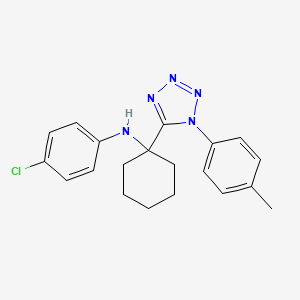 molecular formula C20H22ClN5 B11226890 4-chloro-N-{1-[1-(4-methylphenyl)-1H-tetrazol-5-yl]cyclohexyl}aniline 