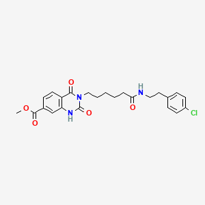 methyl 3-[6-[2-(4-chlorophenyl)ethylamino]-6-oxohexyl]-2,4-dioxo-1H-quinazoline-7-carboxylate