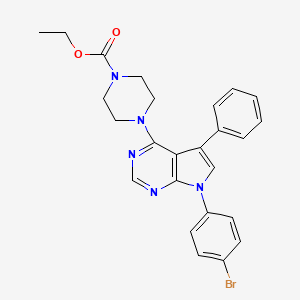 ethyl 4-[7-(4-bromophenyl)-5-phenyl-7H-pyrrolo[2,3-d]pyrimidin-4-yl]piperazine-1-carboxylate