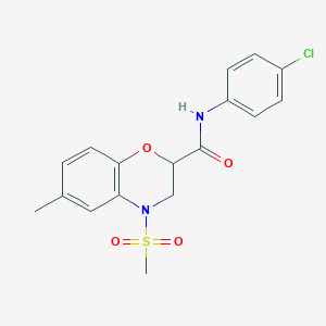 N-(4-chlorophenyl)-6-methyl-4-(methylsulfonyl)-3,4-dihydro-2H-1,4-benzoxazine-2-carboxamide