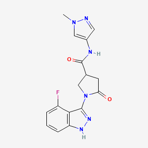 1-(4-fluoro-1H-indazol-3-yl)-N-(1-methyl-1H-pyrazol-4-yl)-5-oxo-3-pyrrolidinecarboxamide