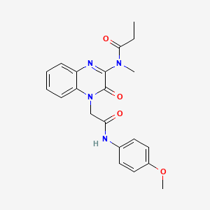 N-(4-{2-[(4-methoxyphenyl)amino]-2-oxoethyl}-3-oxo-3,4-dihydroquinoxalin-2-yl)-N-methylpropanamide