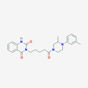 3-(5-(3-methyl-4-(m-tolyl)piperazin-1-yl)-5-oxopentyl)quinazoline-2,4(1H,3H)-dione