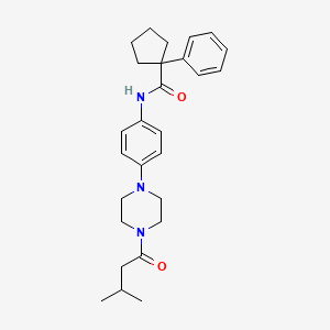 N-{4-[4-(3-methylbutanoyl)piperazin-1-yl]phenyl}-1-phenylcyclopentanecarboxamide