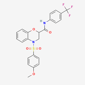 4-[(4-methoxyphenyl)sulfonyl]-N-[4-(trifluoromethyl)phenyl]-3,4-dihydro-2H-1,4-benzoxazine-2-carboxamide