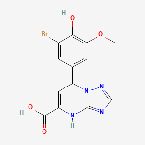 7-(3-Bromo-4-hydroxy-5-methoxyphenyl)-4,7-dihydro[1,2,4]triazolo[1,5-a]pyrimidine-5-carboxylic acid