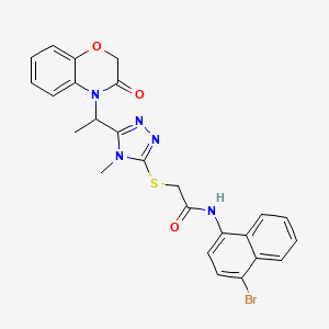 molecular formula C25H22BrN5O3S B11226969 N-(4-bromonaphthalen-1-yl)-2-({4-methyl-5-[1-(3-oxo-2,3-dihydro-4H-1,4-benzoxazin-4-yl)ethyl]-4H-1,2,4-triazol-3-yl}sulfanyl)acetamide 