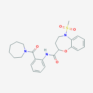 N-[2-(azepan-1-ylcarbonyl)phenyl]-5-(methylsulfonyl)-2,3,4,5-tetrahydro-1,5-benzoxazepine-2-carboxamide