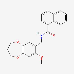 N-[(8-methoxy-3,4-dihydro-2H-1,5-benzodioxepin-7-yl)methyl]naphthalene-1-carboxamide