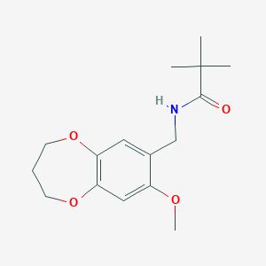 N-[(8-methoxy-3,4-dihydro-2H-1,5-benzodioxepin-7-yl)methyl]-2,2-dimethylpropanamide