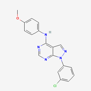 molecular formula C18H14ClN5O B11227046 1-(3-chlorophenyl)-N-(4-methoxyphenyl)-1H-pyrazolo[3,4-d]pyrimidin-4-amine 