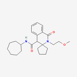 N-cycloheptyl-2'-(2-methoxyethyl)-1'-oxo-1',4'-dihydro-2'H-spiro[cyclopentane-1,3'-isoquinoline]-4'-carboxamide