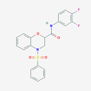 N-(3,4-difluorophenyl)-4-(phenylsulfonyl)-3,4-dihydro-2H-1,4-benzoxazine-2-carboxamide