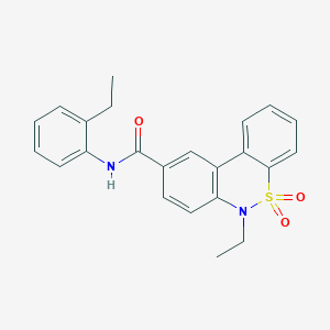 molecular formula C23H22N2O3S B11227106 6-ethyl-N-(2-ethylphenyl)-6H-dibenzo[c,e][1,2]thiazine-9-carboxamide 5,5-dioxide 