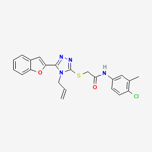 molecular formula C22H19ClN4O2S B11227109 2-{[5-(1-benzofuran-2-yl)-4-(prop-2-en-1-yl)-4H-1,2,4-triazol-3-yl]sulfanyl}-N-(4-chloro-3-methylphenyl)acetamide 