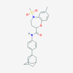 N-[4-(Adamantan-1-YL)phenyl]-5-methanesulfonyl-7-methyl-2,3,4,5-tetrahydro-1,5-benzoxazepine-2-carboxamide