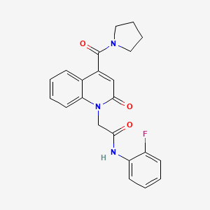 N-(2-fluorophenyl)-2-[2-oxo-4-(pyrrolidin-1-ylcarbonyl)quinolin-1(2H)-yl]acetamide