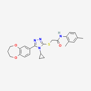 2-{[4-cyclopropyl-5-(3,4-dihydro-2H-1,5-benzodioxepin-7-yl)-4H-1,2,4-triazol-3-yl]sulfanyl}-N-(2,4-dimethylphenyl)acetamide