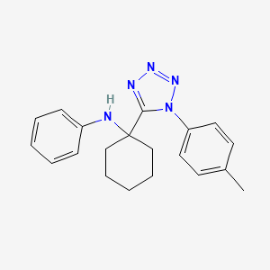 molecular formula C20H23N5 B11227159 N-{1-[1-(4-methylphenyl)-1H-tetrazol-5-yl]cyclohexyl}aniline 