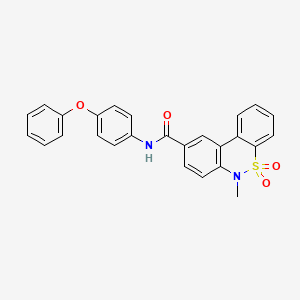 molecular formula C26H20N2O4S B11227170 6-methyl-N-(4-phenoxyphenyl)-6H-dibenzo[c,e][1,2]thiazine-9-carboxamide 5,5-dioxide 